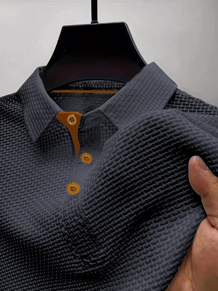 Herren Poloshirt mit Luftiger Strickstruktur