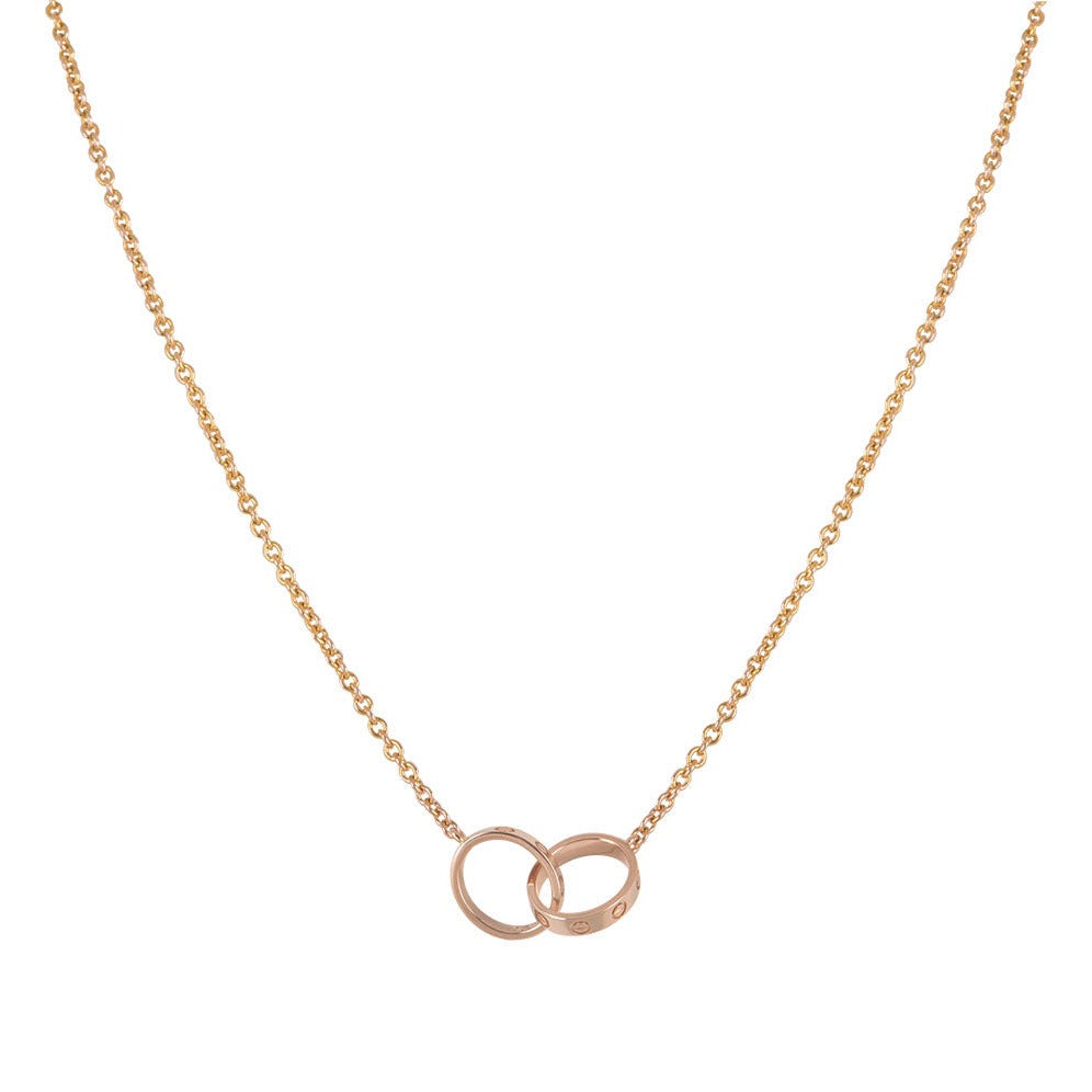 LOVE HALSKETTE DOPPELRING | ROSA GOLD