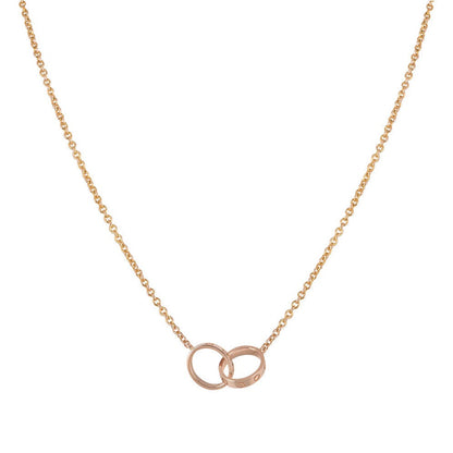 LOVE HALSKETTE DOPPELRING | ROSA GOLD