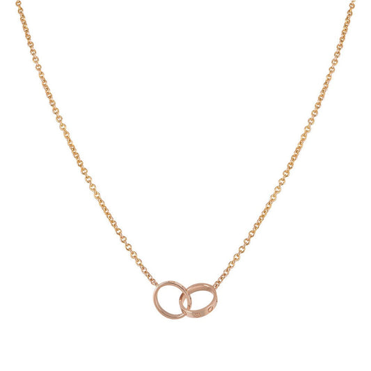 LOVE HALSKETTE DOPPELRING | ROSA GOLD