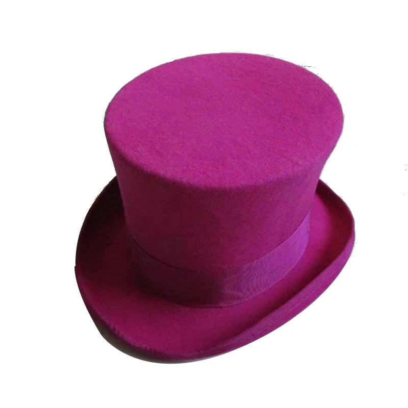 Lila Fedora Hut aus 100% Wolle mit Feder