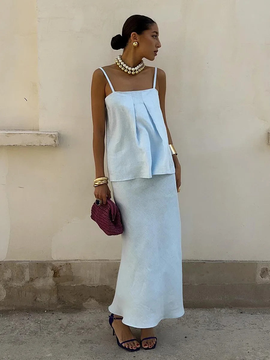 Damen Cami Set mit Maxirock im Sommer-Look