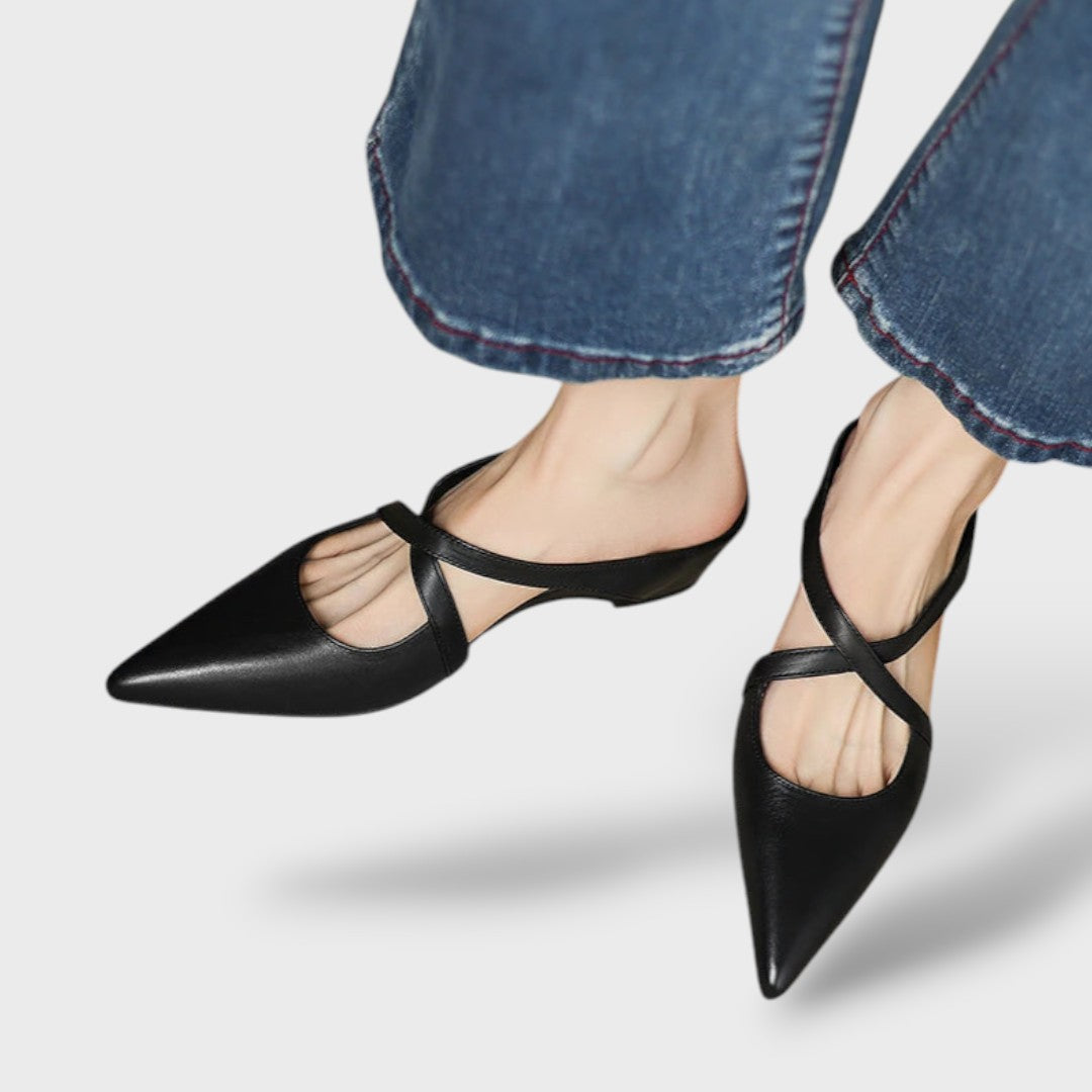 Damen Mules – Spitze & Riemchen Elegant