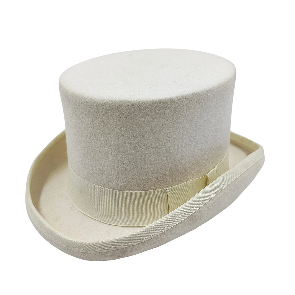 Lila Fedora Hut aus 100% Wolle mit Feder