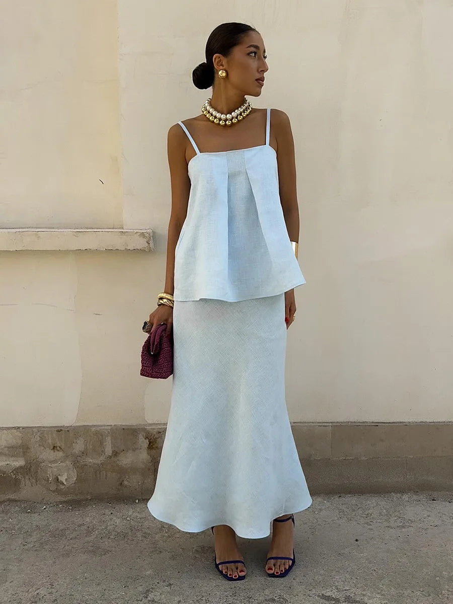 Damen Cami Set mit Maxirock im Sommer-Look