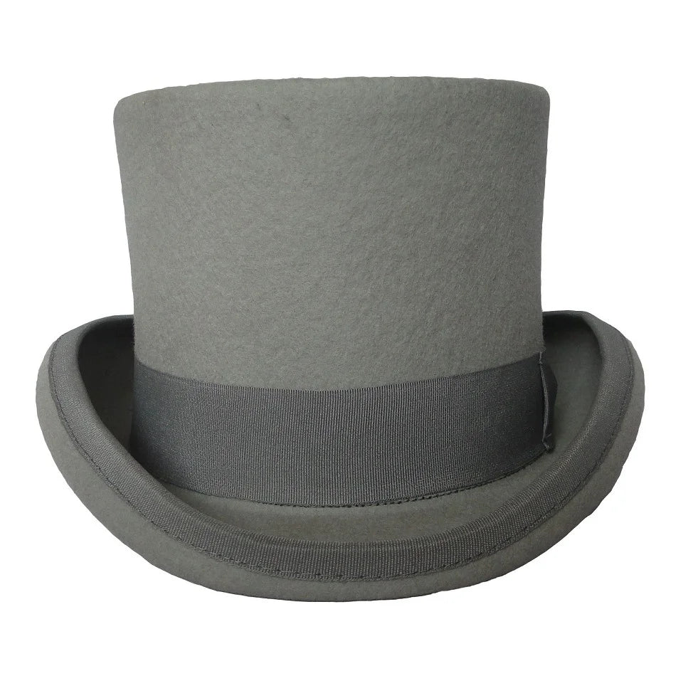 Lila Fedora Hut aus 100% Wolle mit Feder