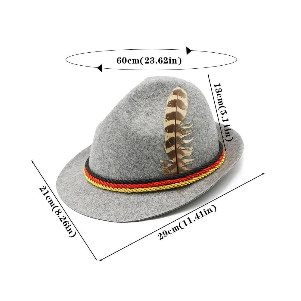 Bayerischer Oktoberfest Hut mit Feder-Dekor