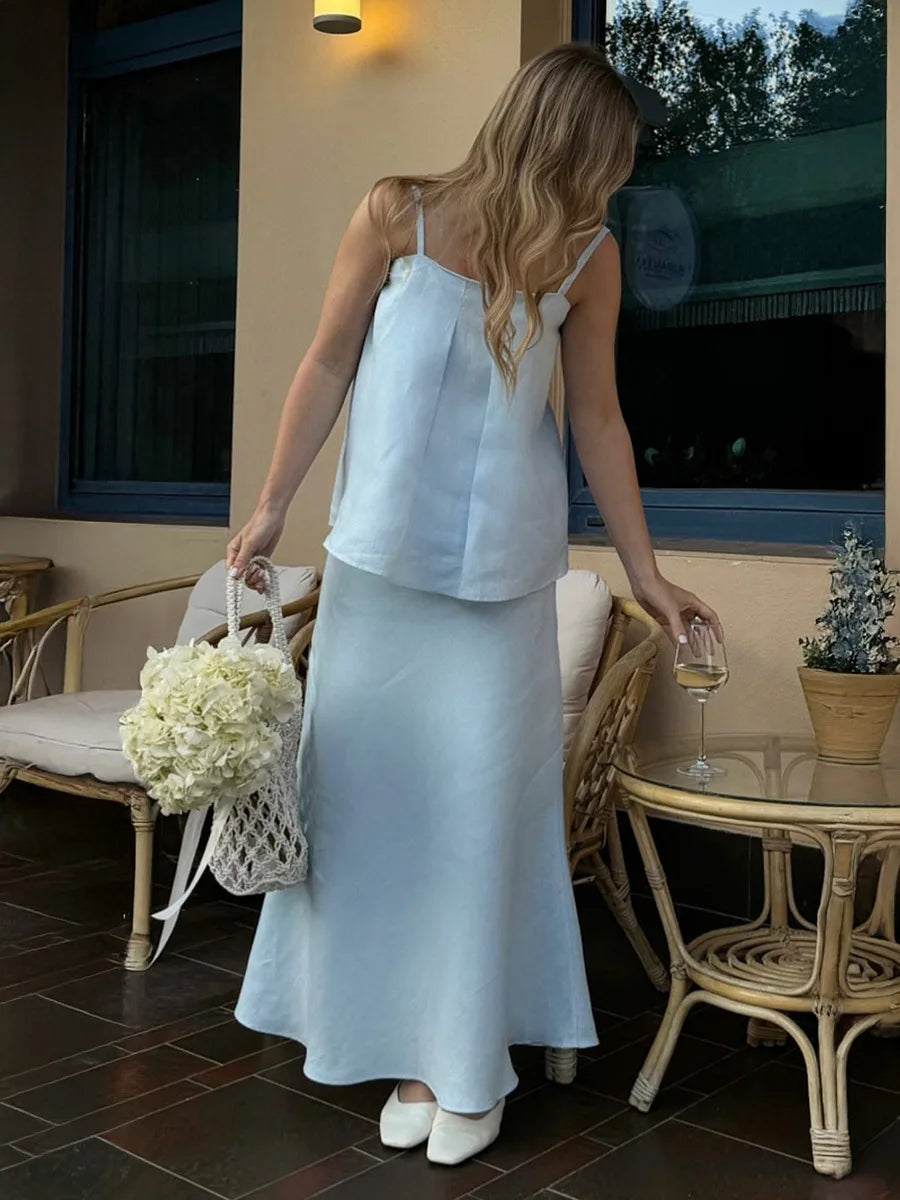 Damen Cami Set mit Maxirock im Sommer-Look