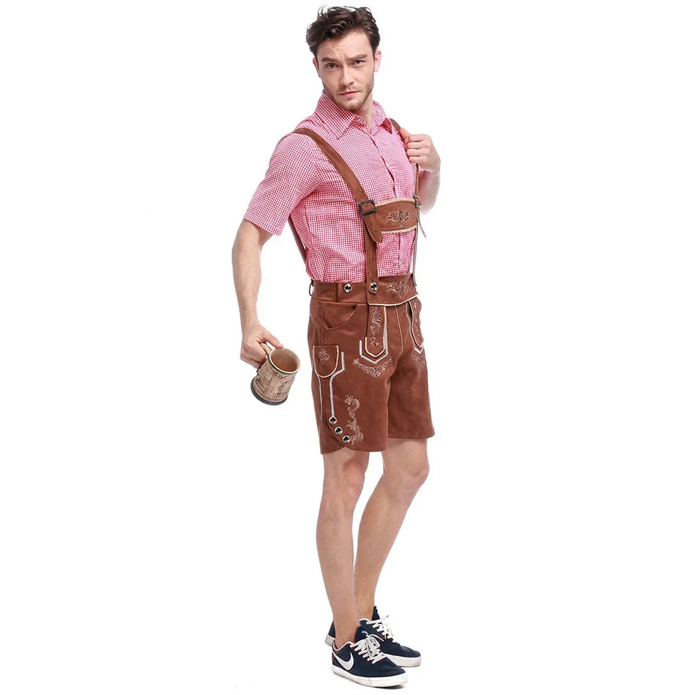 Herren Oktoberfest Lederhosen Kostüm Set