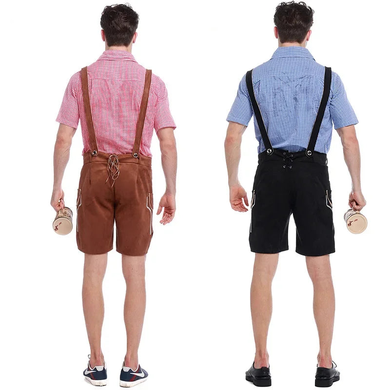 Herren Oktoberfest Lederhosen Kostüm Set