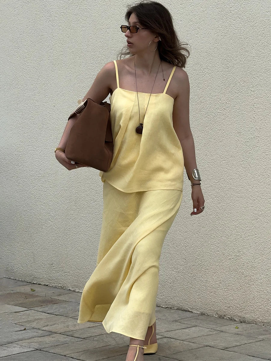 Damen Cami Set mit Maxirock im Sommer-Look