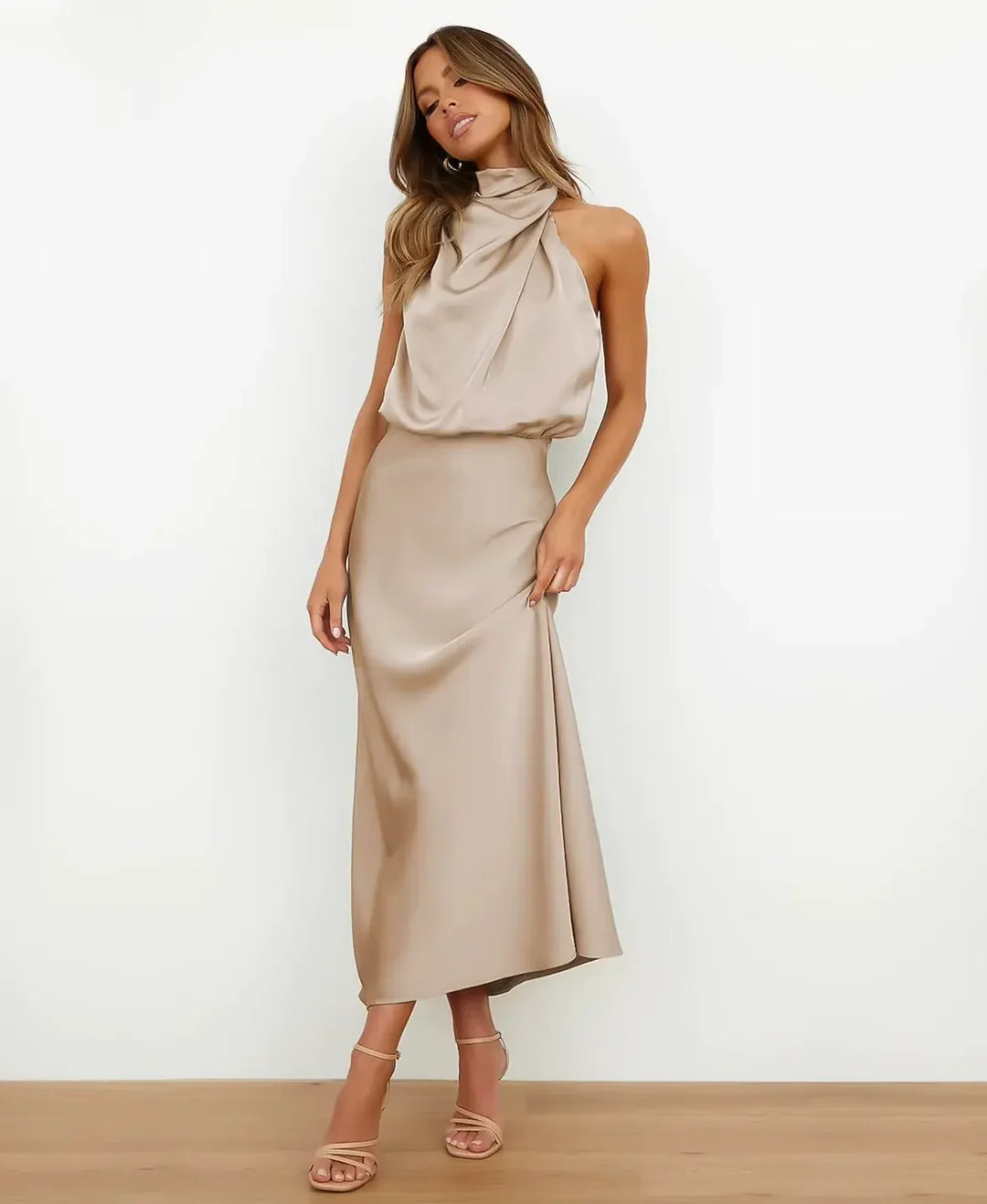 Sophie | Elegantes Damen Midikleid aus Satin