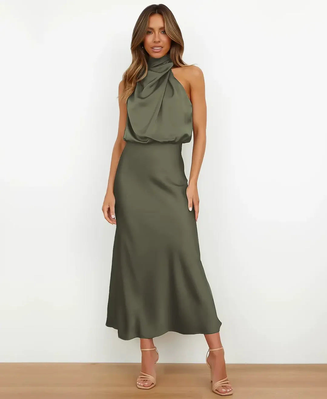 Sophie | Elegantes Damen Midikleid aus Satin