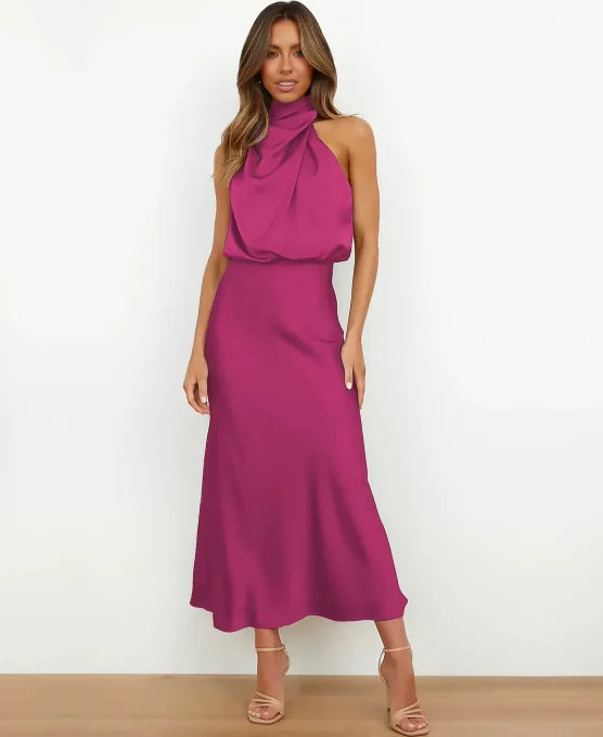 Sophie | Elegantes Damen Midikleid aus Satin