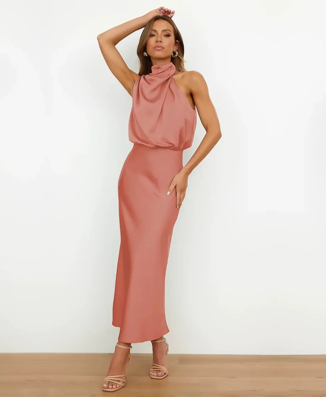Sophie | Elegantes Damen Midikleid aus Satin