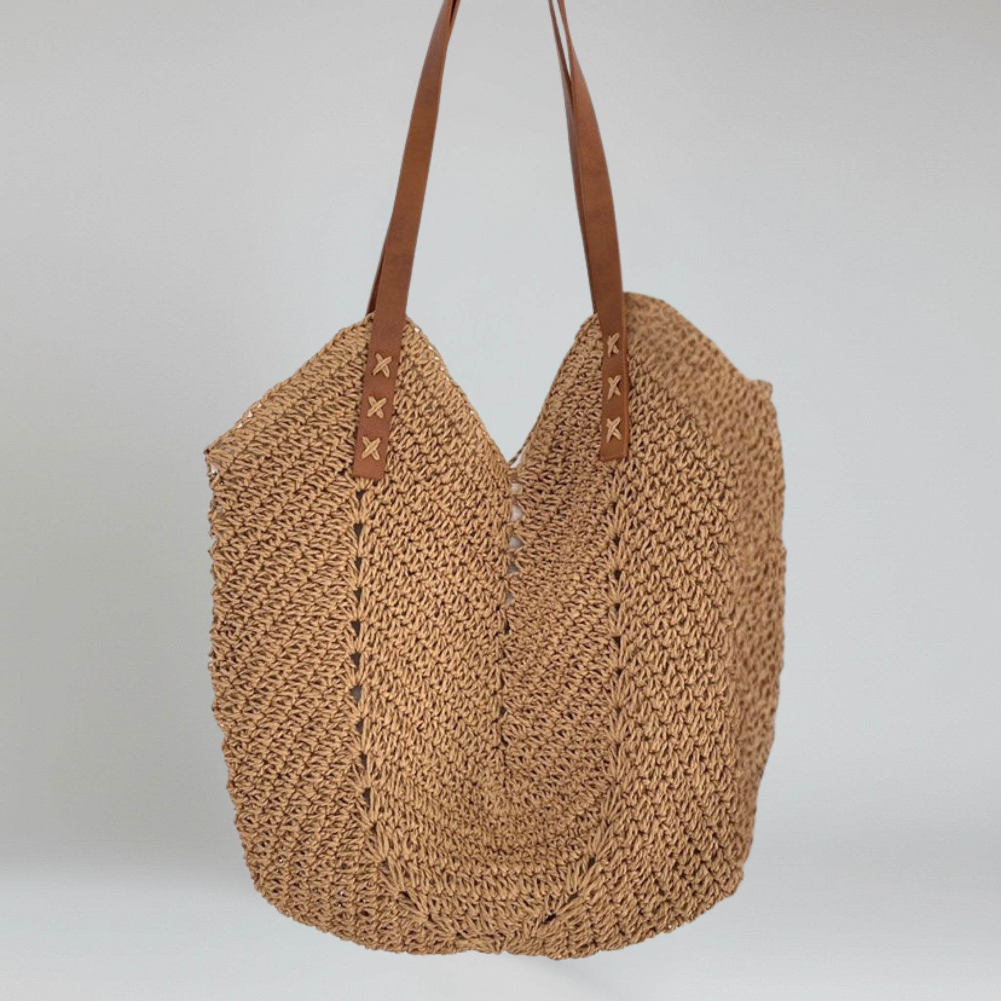 Damen Straw Tote Bag – Gewebte Sommertas für Strand & Urlaub