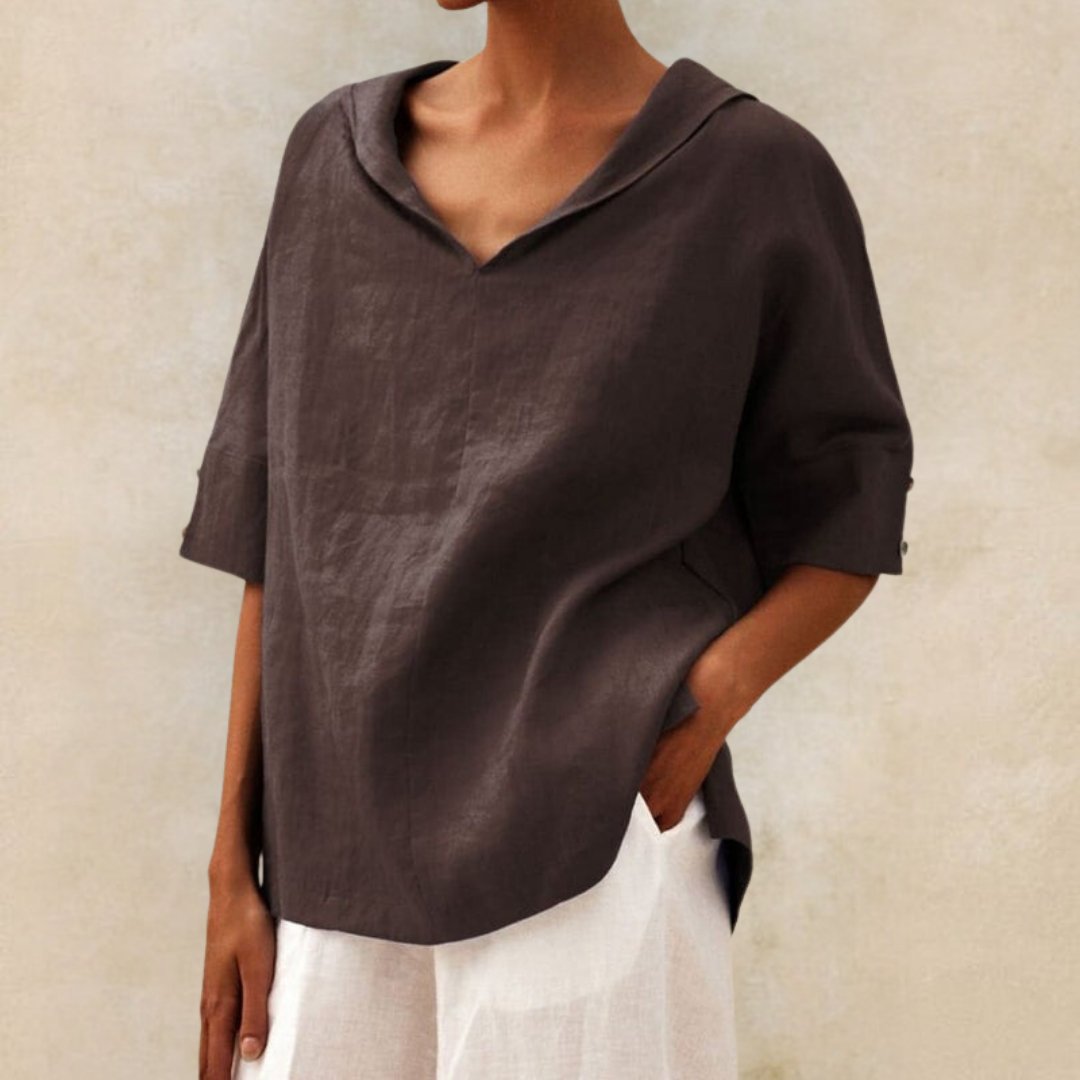 Pearl | Damen Bluse – V-Ausschnitt Casual & Elegant