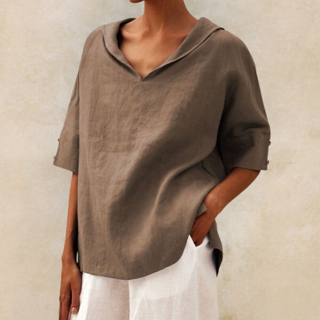 Pearl | Damen Bluse – V-Ausschnitt Casual & Elegant