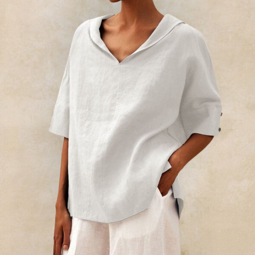 Pearl | Damen Bluse – V-Ausschnitt Casual & Elegant