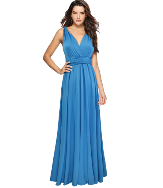 Damen Vielseitiges Wickelkleid mit Multiway-Design