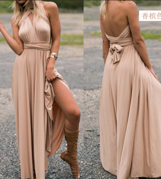 Damen Vielseitiges Wickelkleid mit Multiway-Design