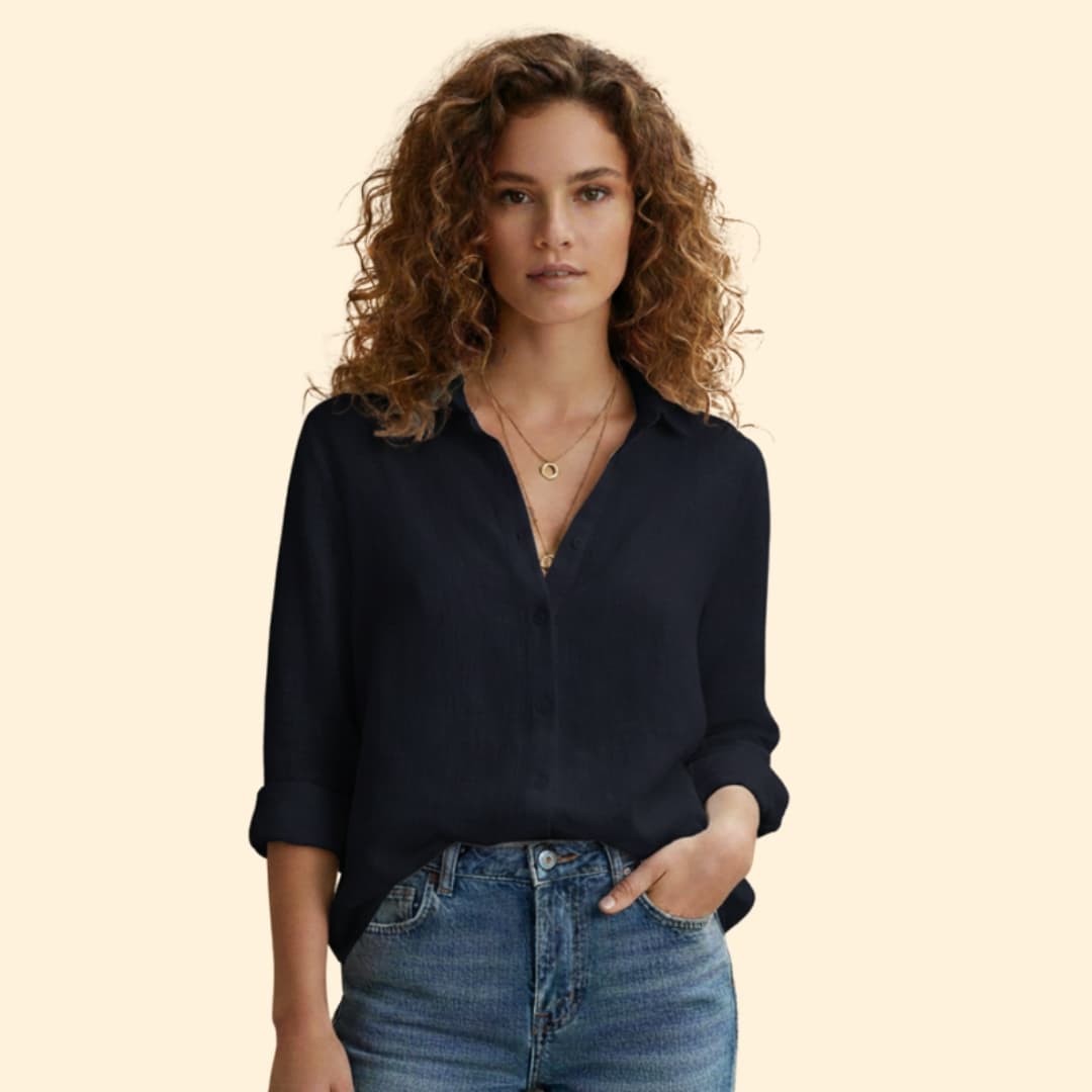 Damen Leinen Hemd – Locker & Sommerlich mit Knopfleiste