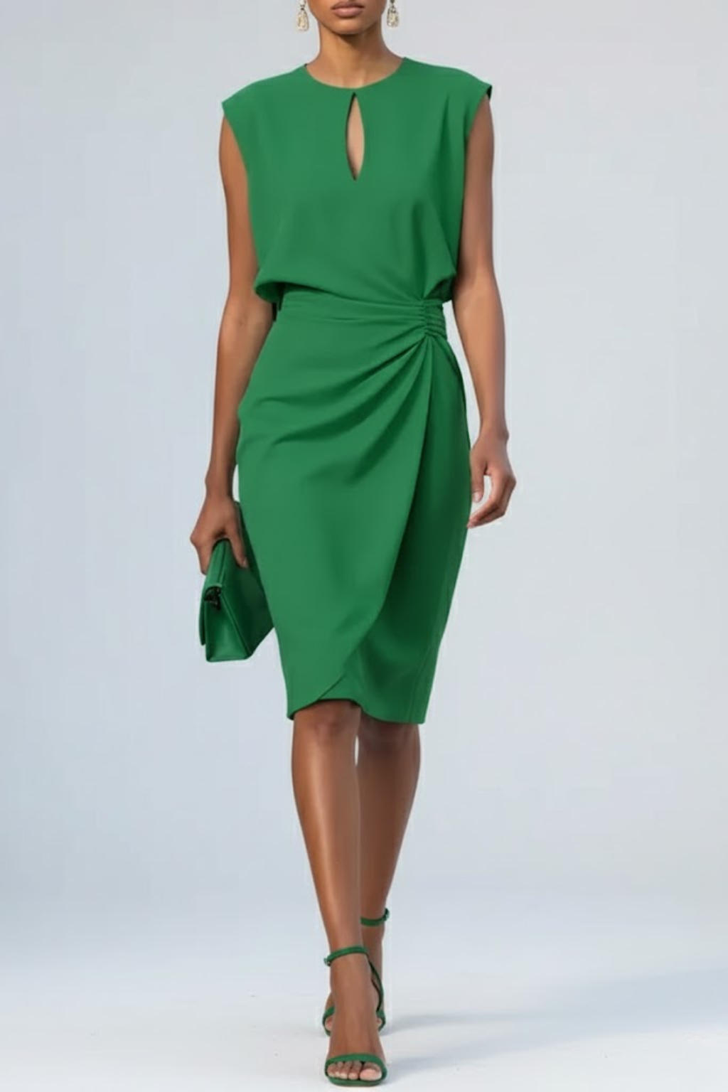 Damen Gerafftes Midikleid
