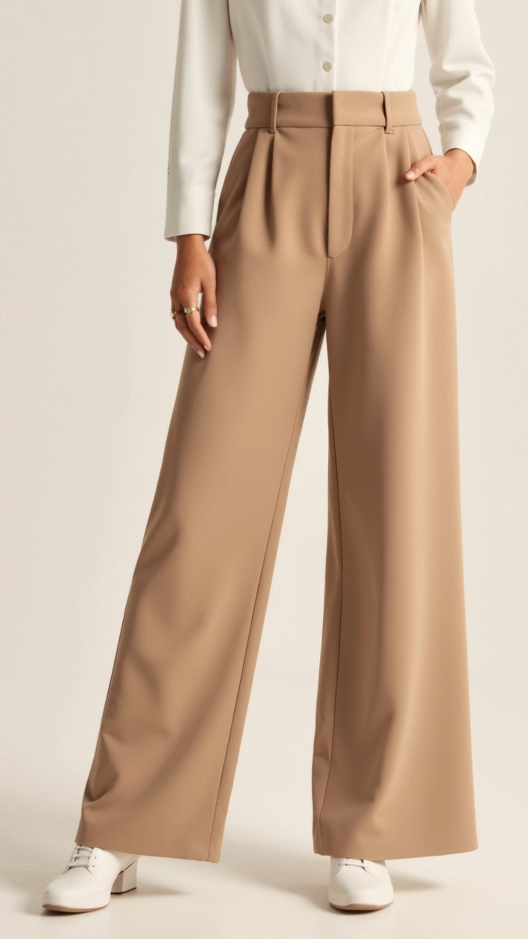 Zanira | Damen Hose – Weites Bein & Hohe Taille Elegant