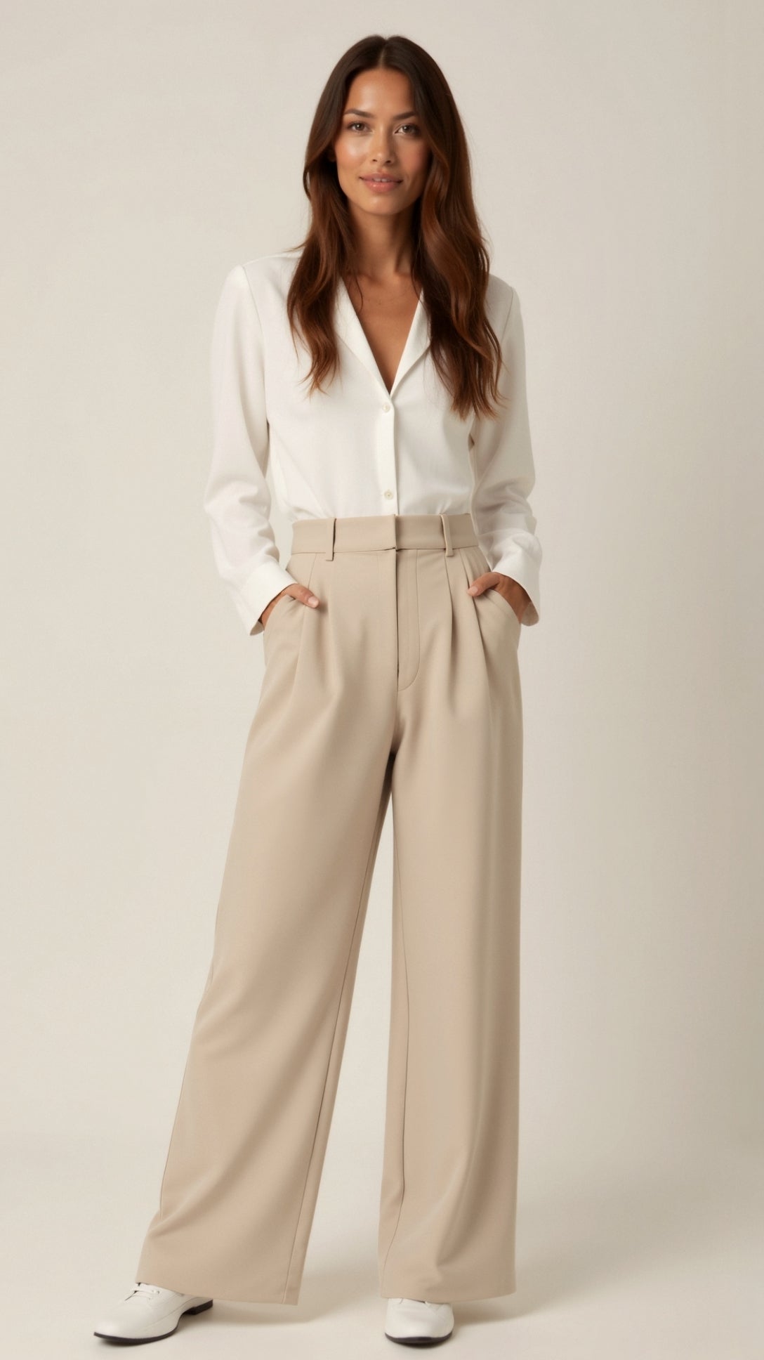 Zanira | Damen Hose – Weites Bein & Hohe Taille Elegant