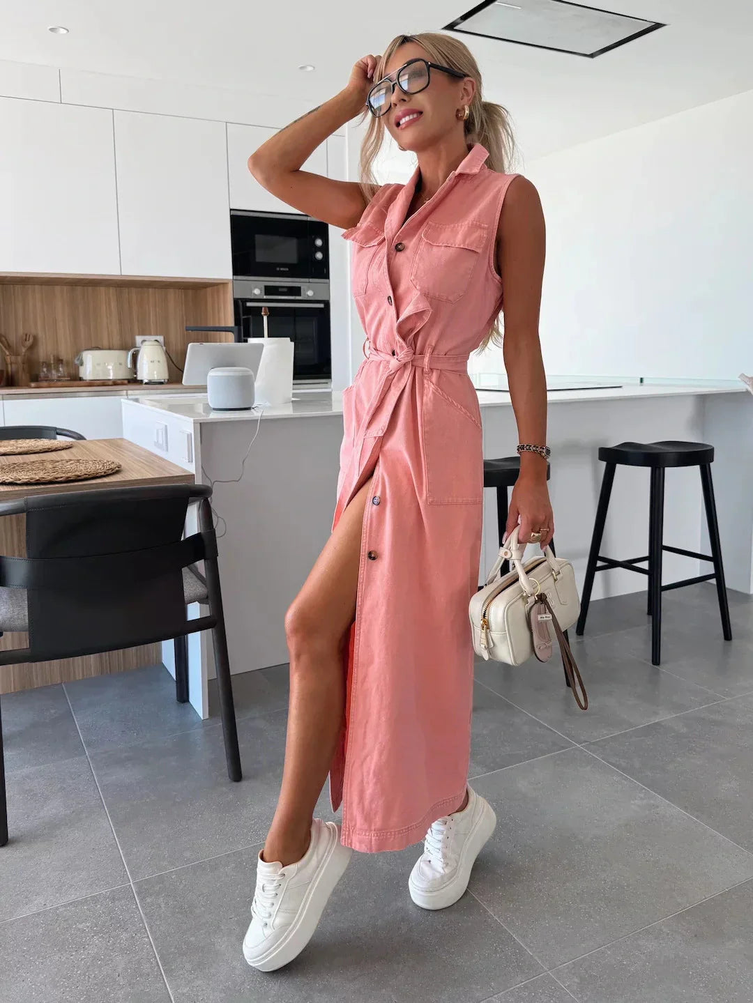 Isabelle | Damen Maxi-Jeanskleid Zeitlos & Elegant