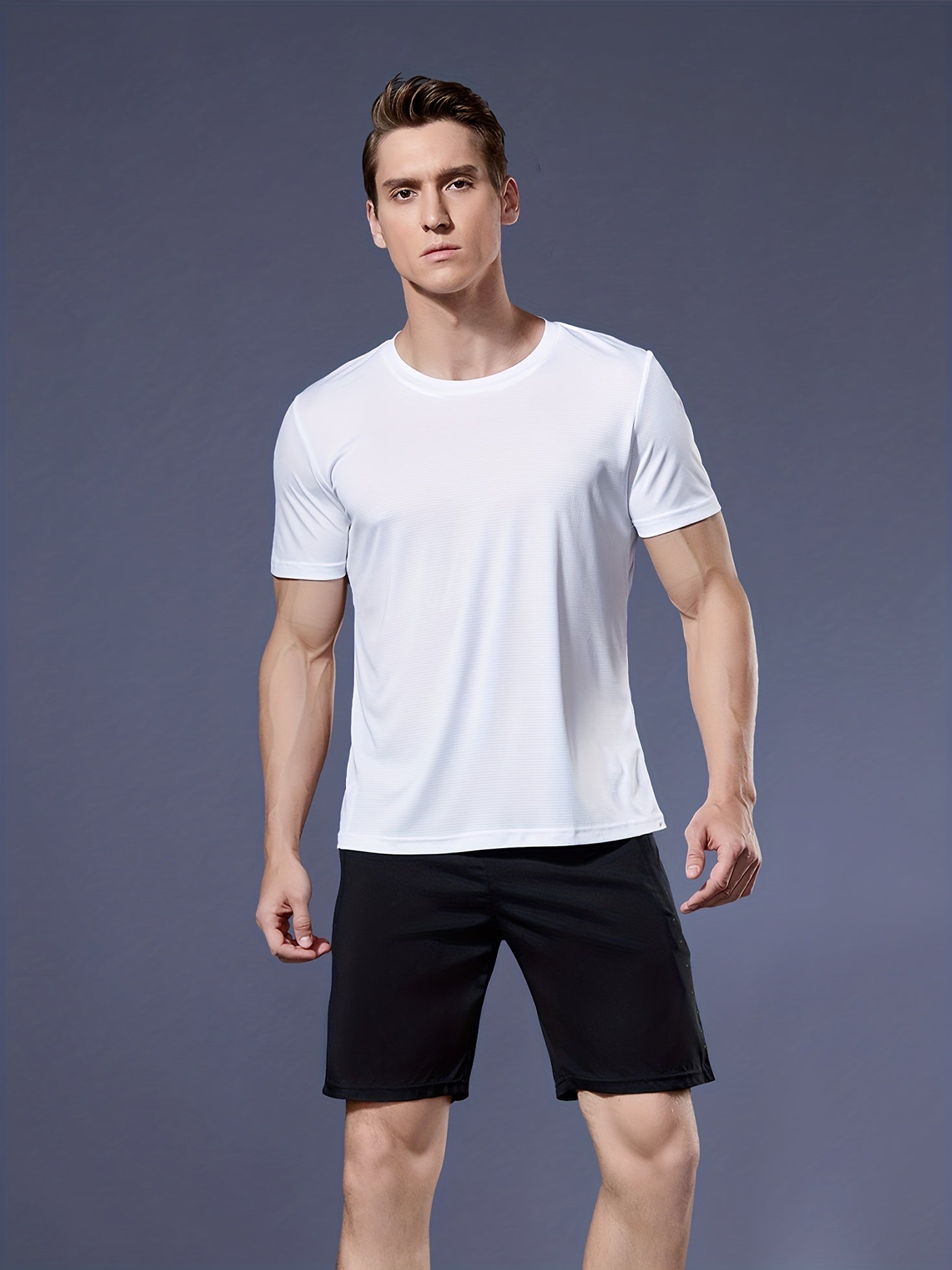 Herren Leichtes Quick-Dry Sportshirt mit Rundhals