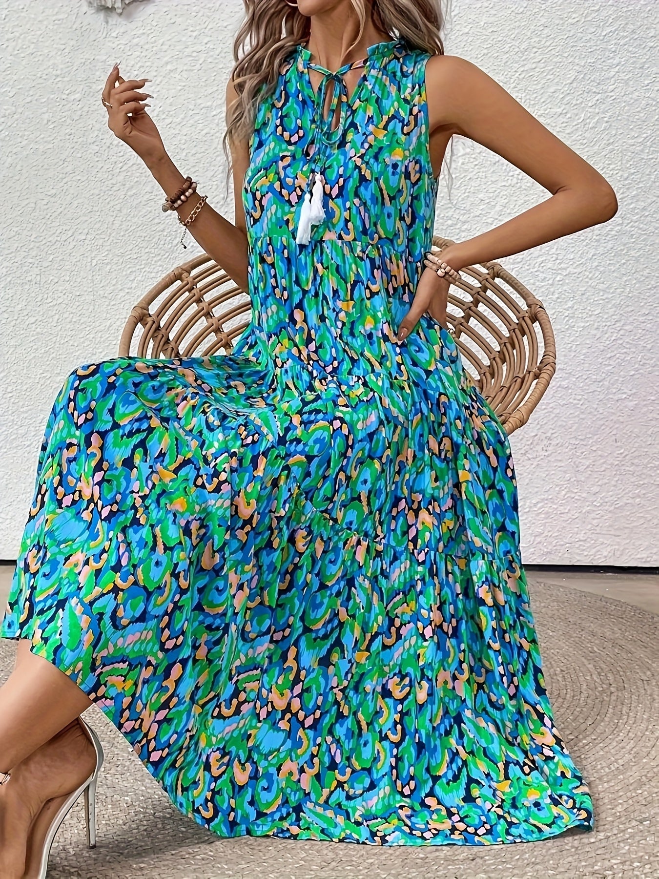 Damen Vielseitiges Wickelkleid mit Multiway-Design