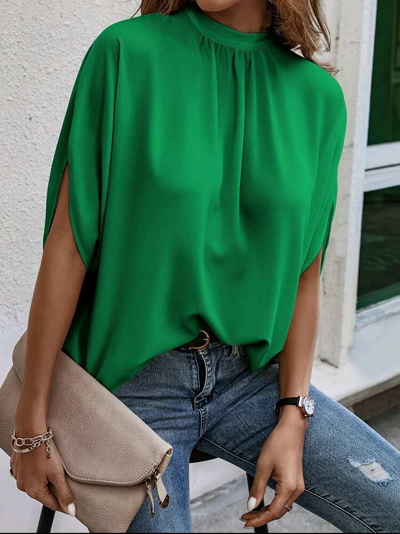Damen Bluse – Fledermausärmel Elegant & Locker
