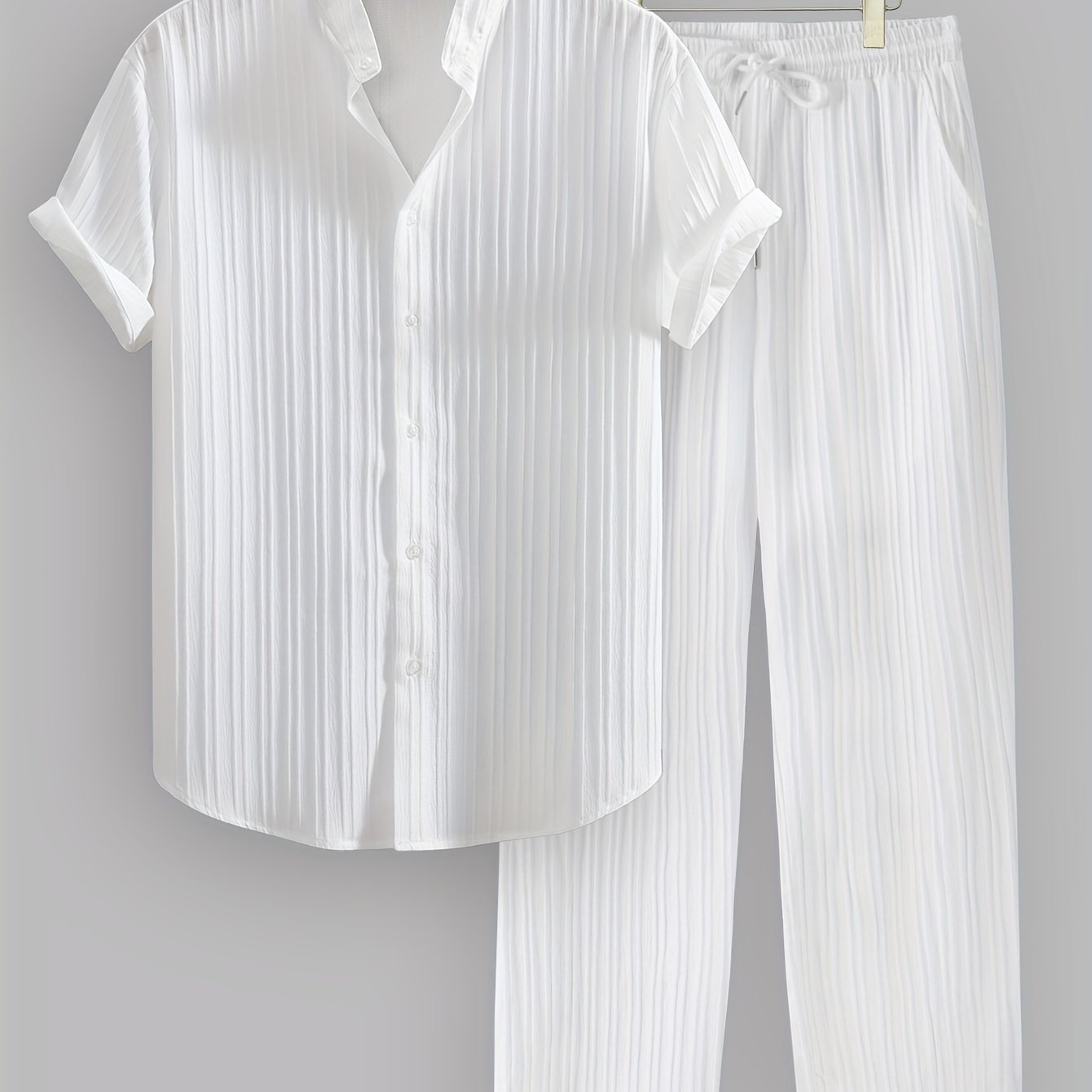 Herren Sommer Set mit Kurzarmhemd und Kordelzughose