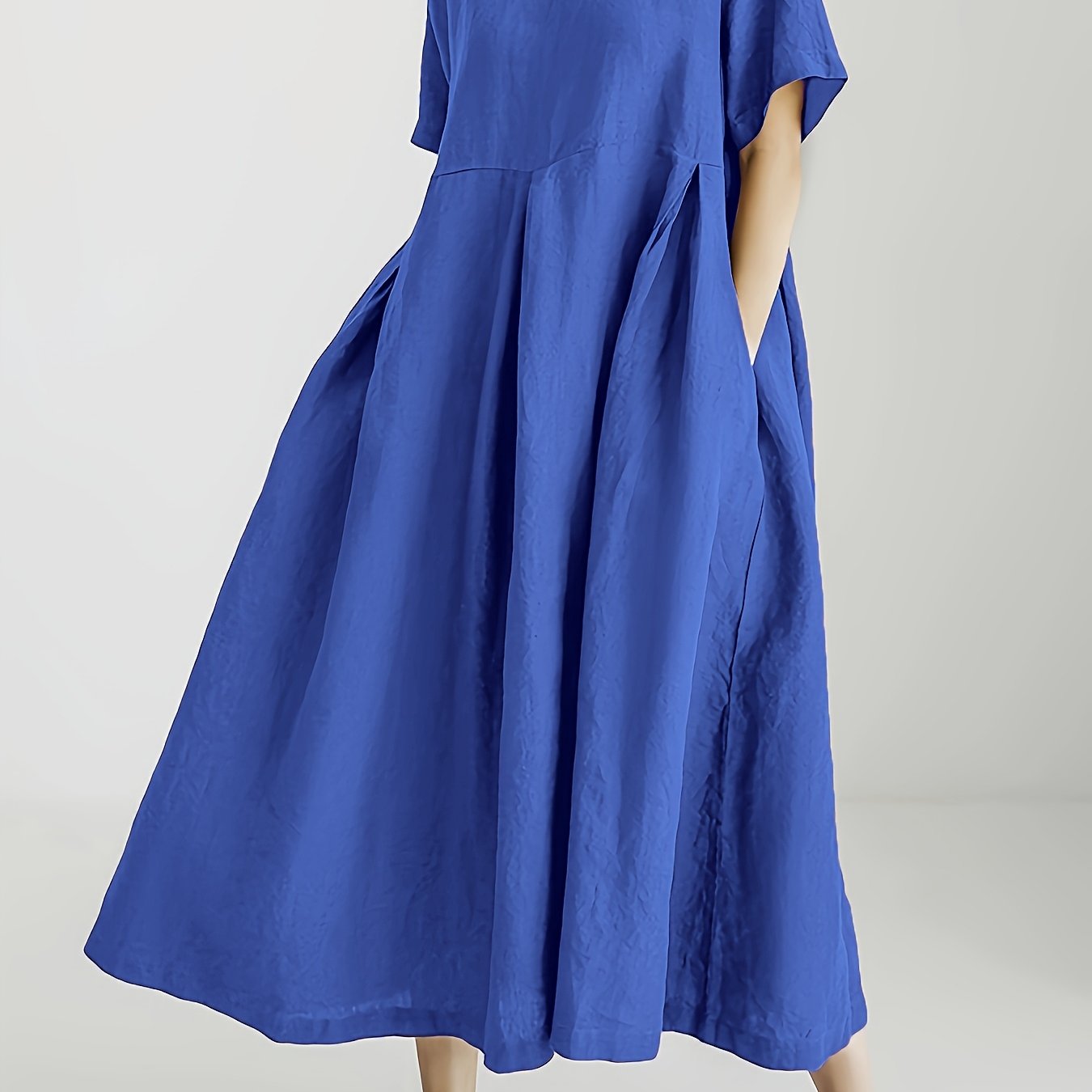 Damen Lockeres Leinenkleid für Frühling und Sommer