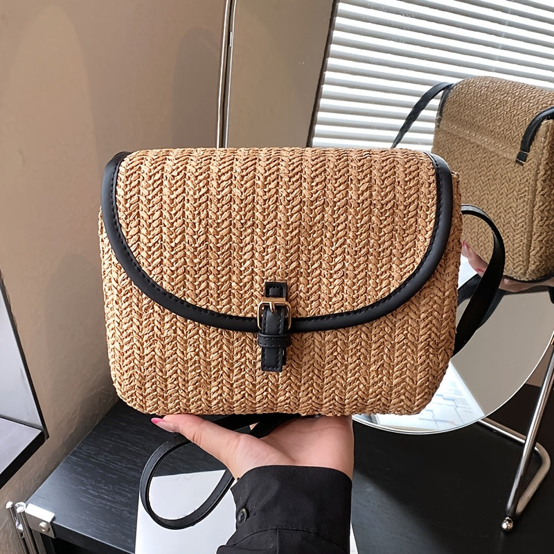 Marivelle™ | Damen Schultertasche Faux Stroh für Reisen & Alltag