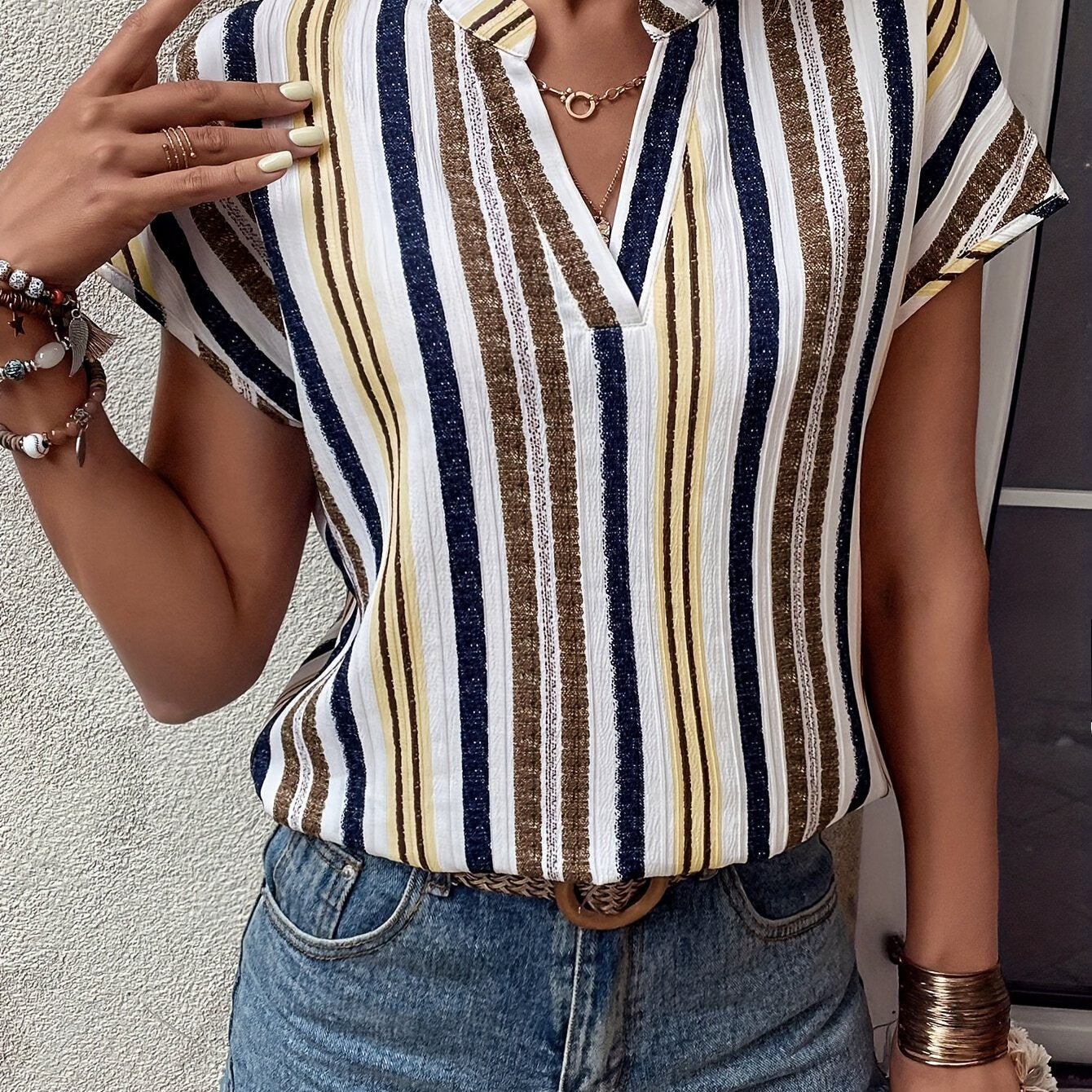 Damen Elegante Bluse mit Fledermausärmeln