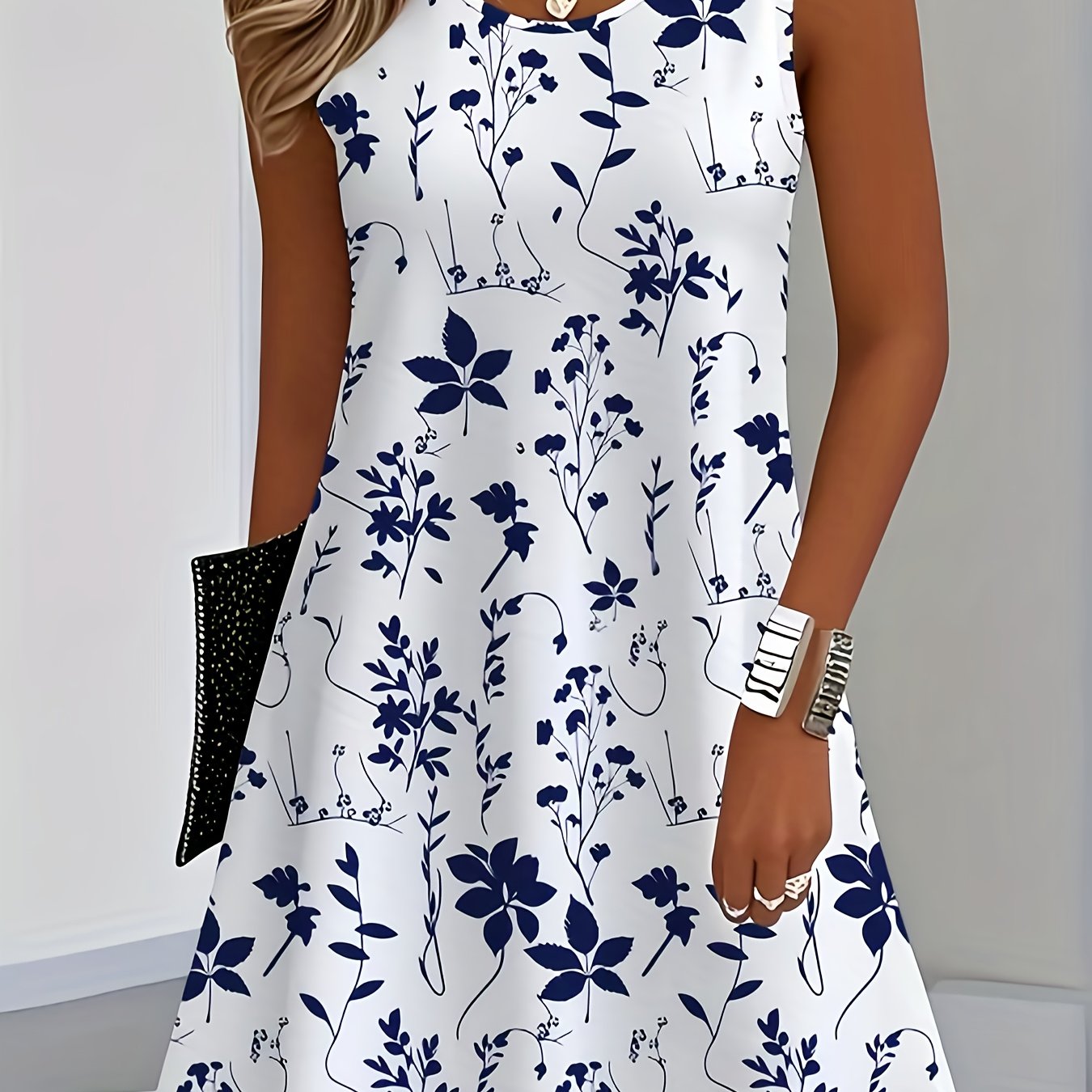 Damen Maxikleid – Sommerlicher Print Elegant