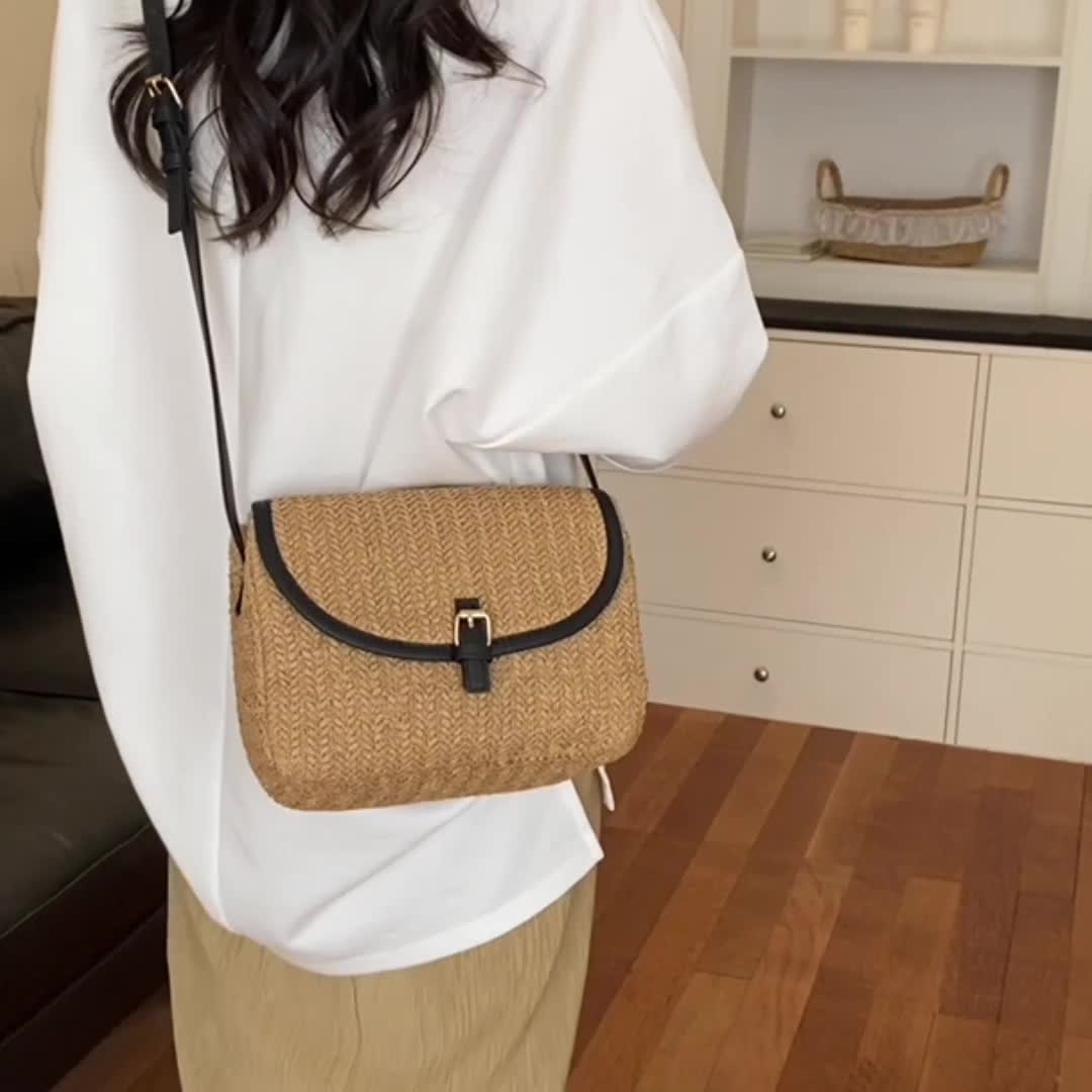 Marivelle™ | Damen Schultertasche Faux Stroh für Reisen & Alltag