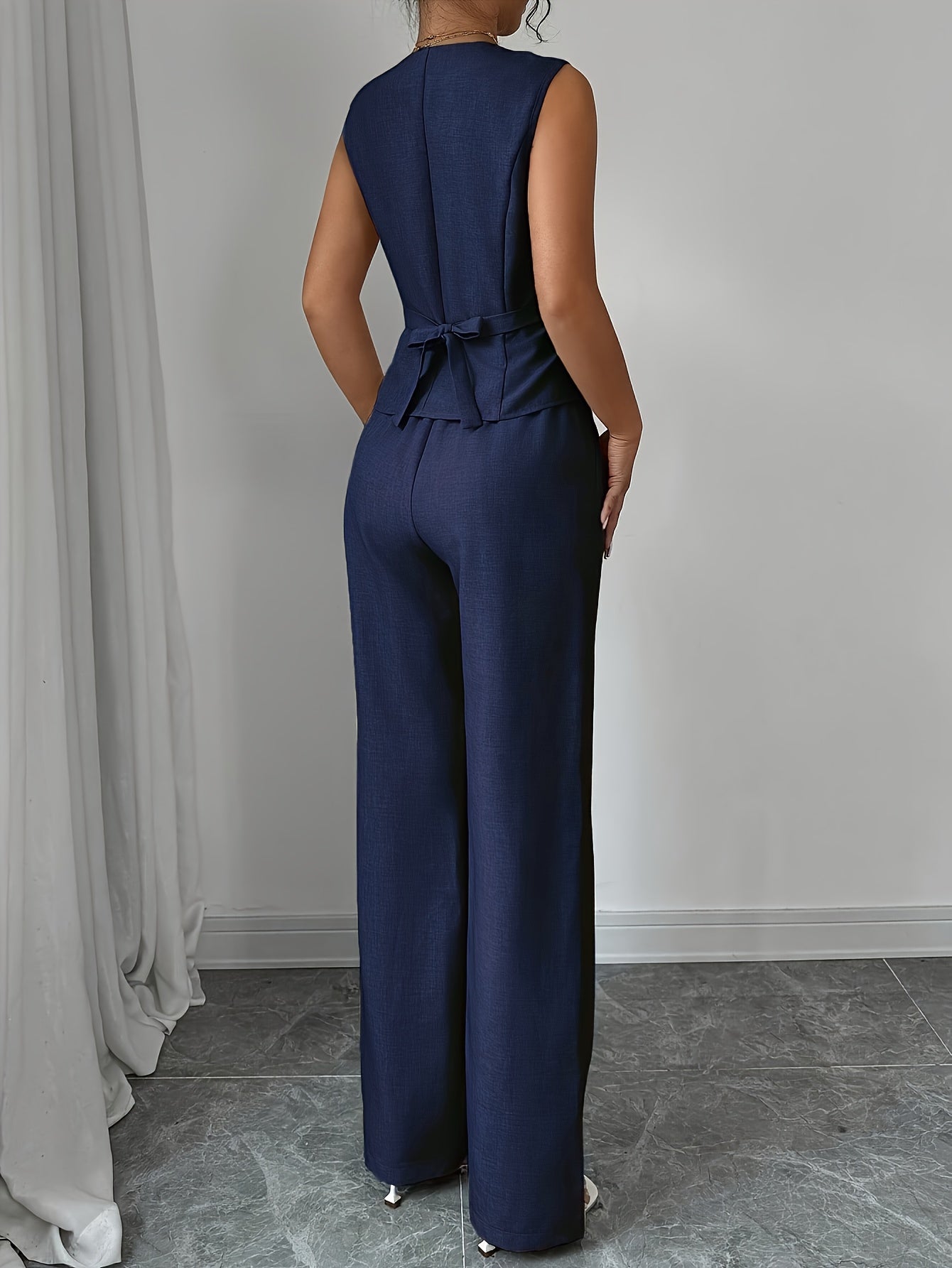 Damen Business Casual Set mit Weste und Gerader Hose