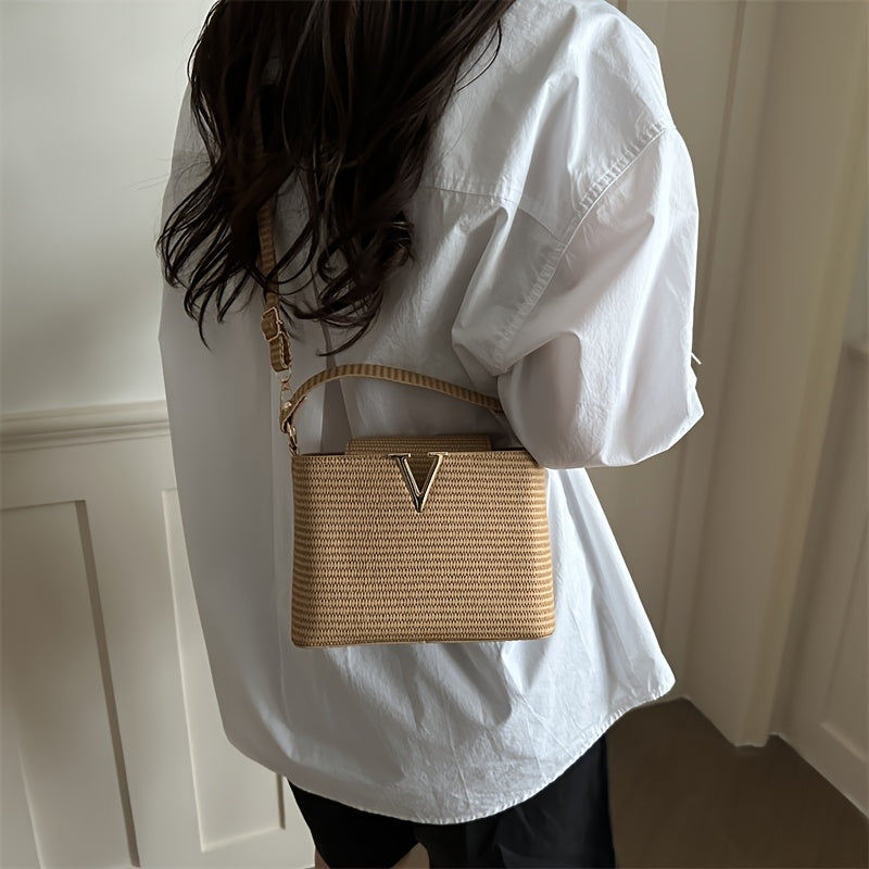 Damen Crossbody Bag Geflochten für Sommer & Reisen