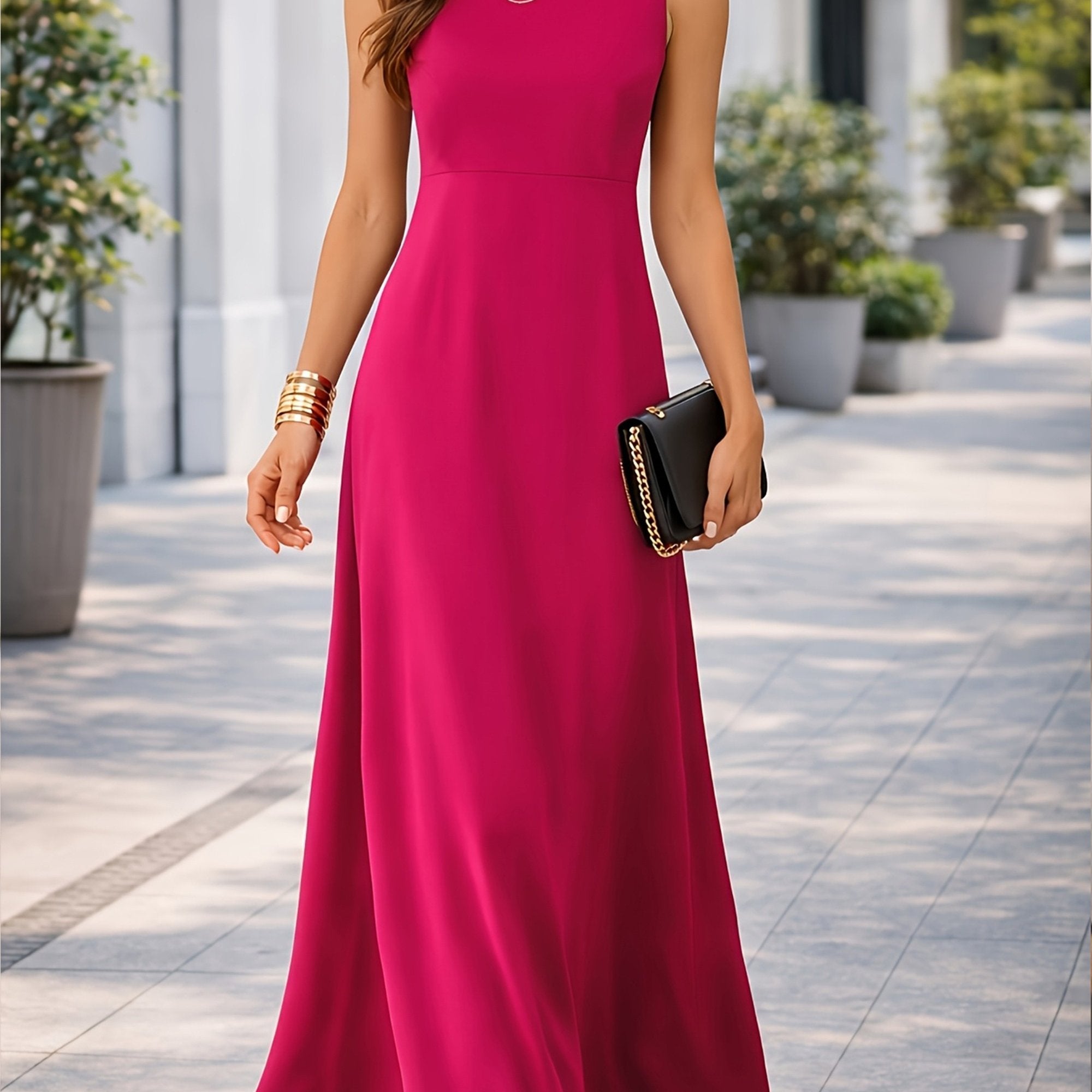 Damen Ärmelloses Maxikleid für Alltag und Freizeit