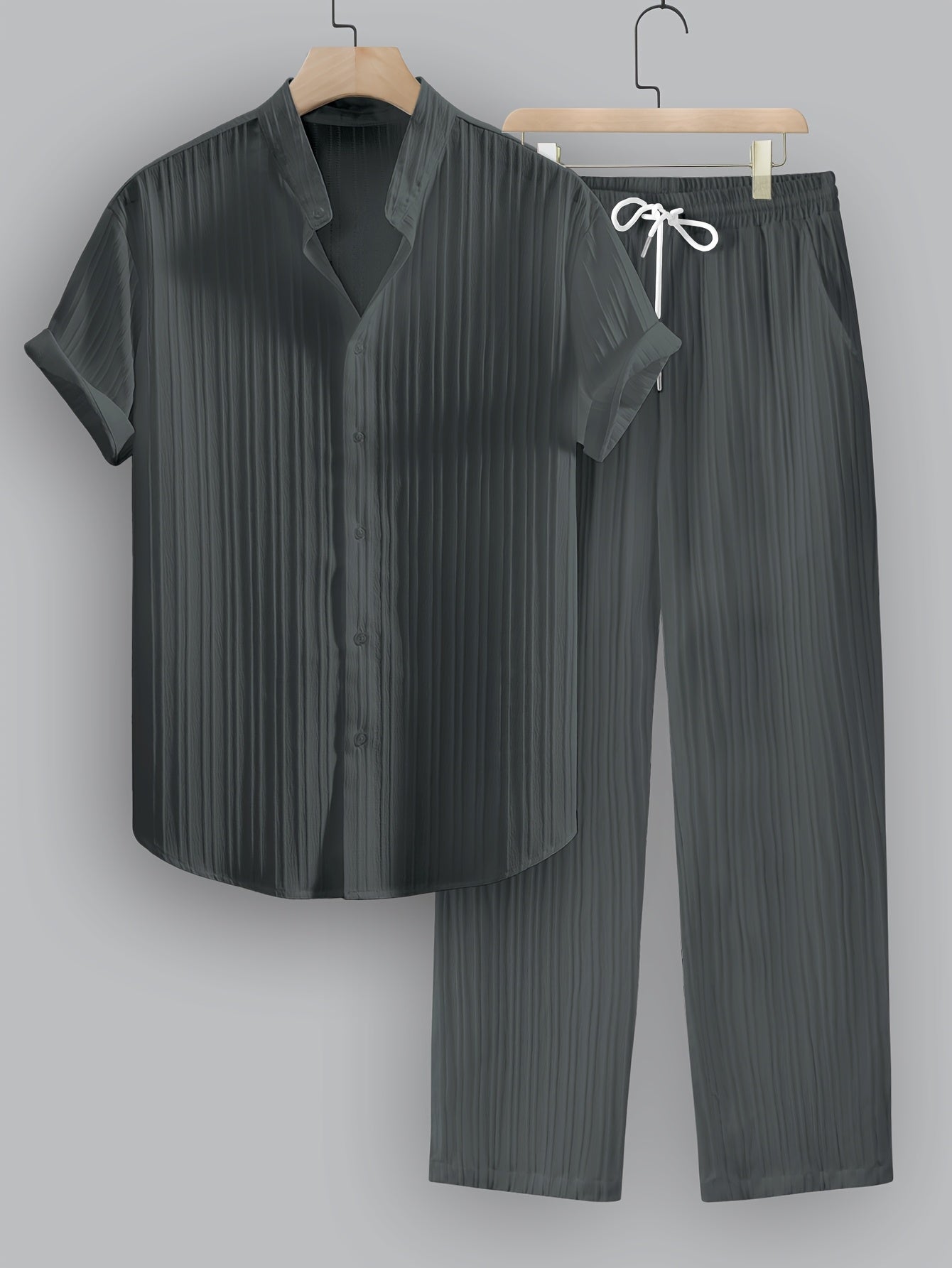 Herren Sommer Set mit Kurzarmhemd und Kordelzughose