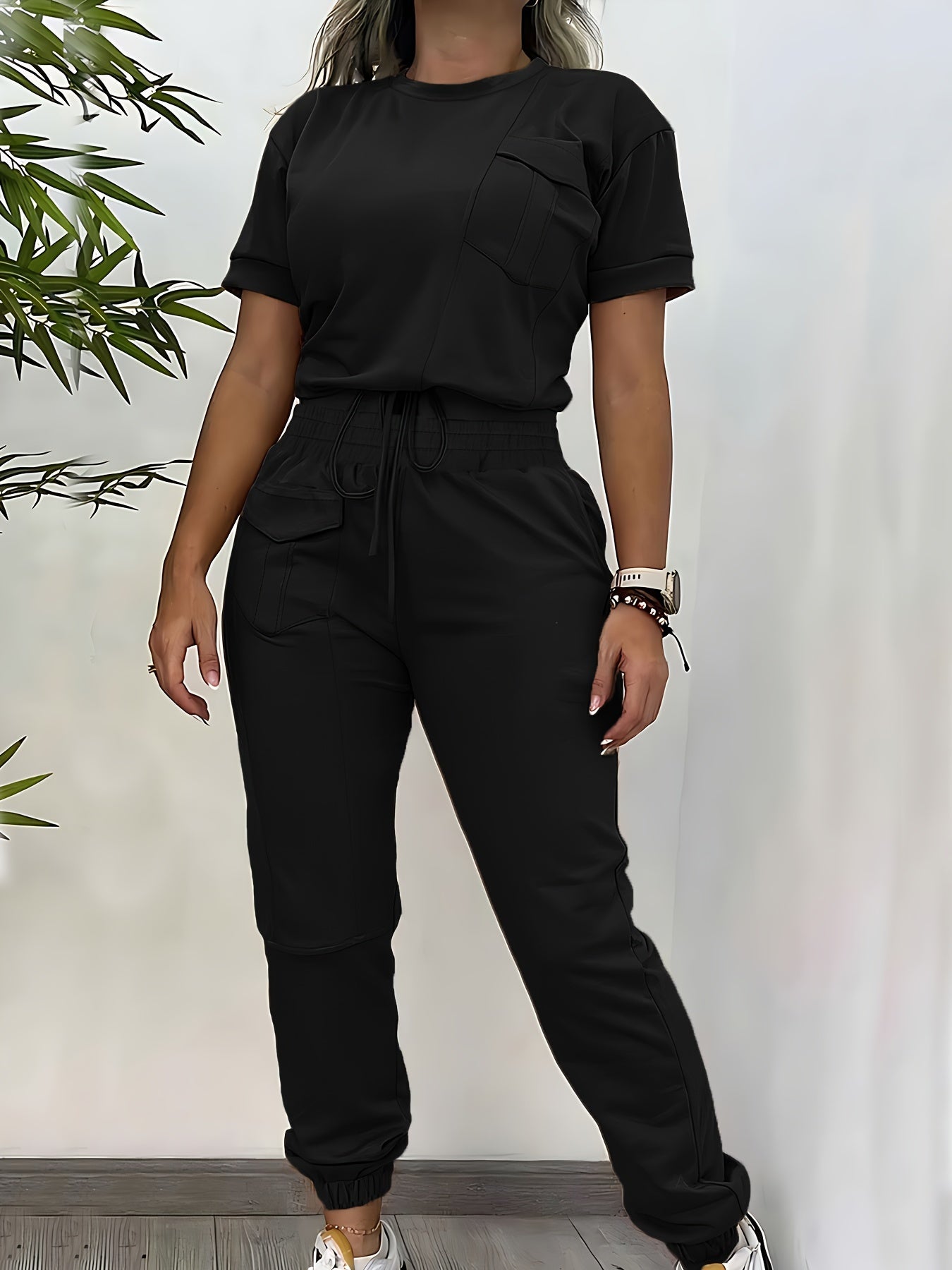 Damen Casual Zweiteiler mit Top und Hose