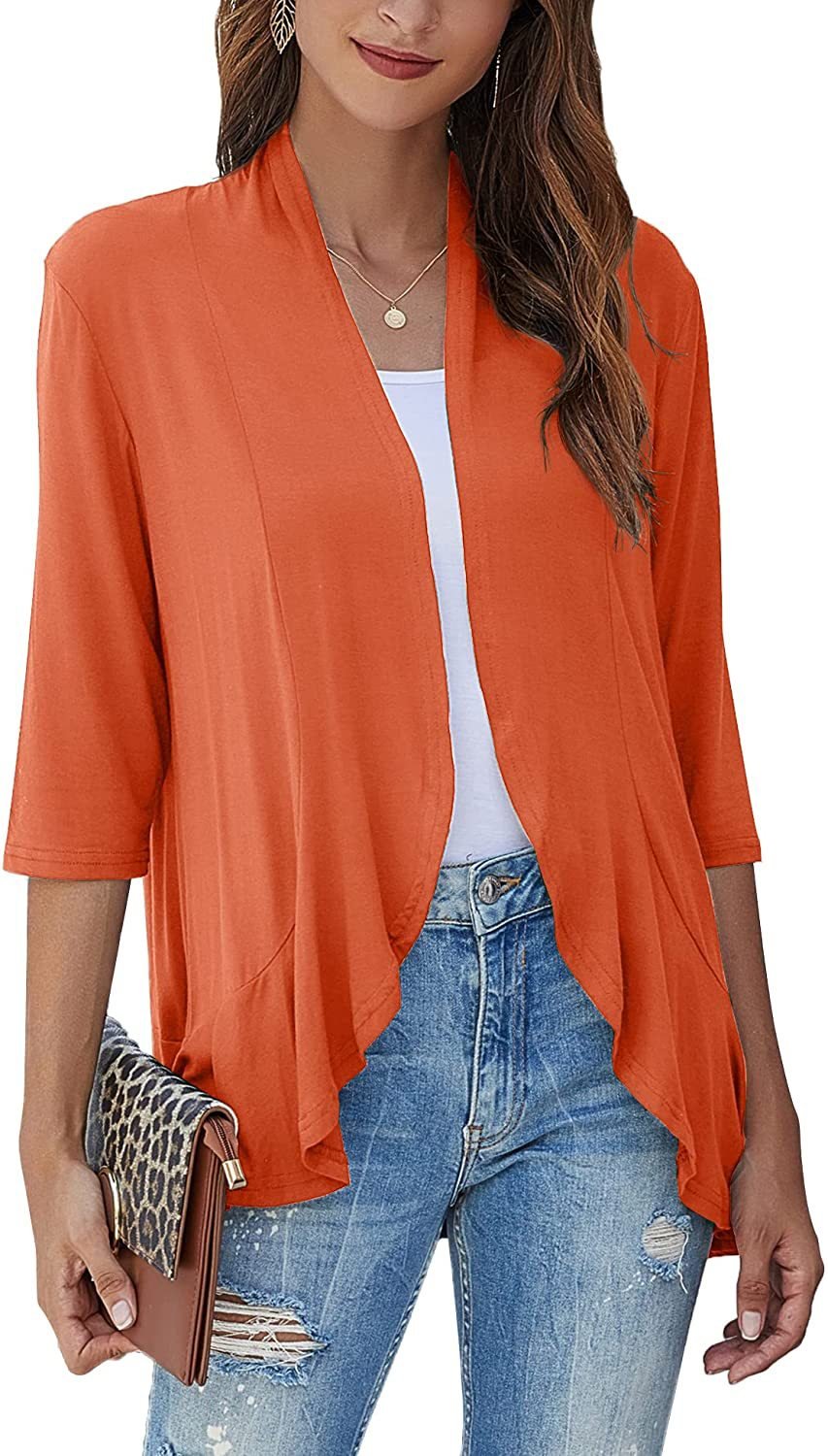 Damen Sommer Cardigan mit Offener Front