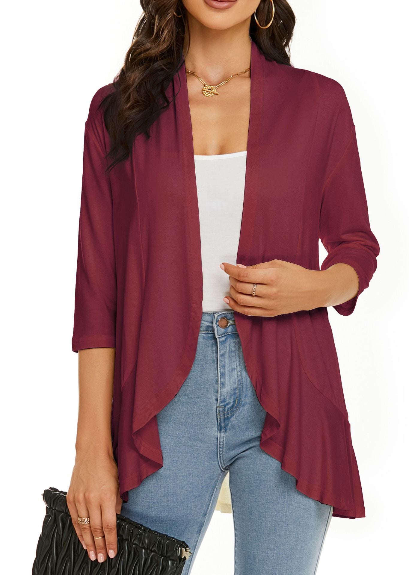 Damen Sommer Cardigan mit Offener Front