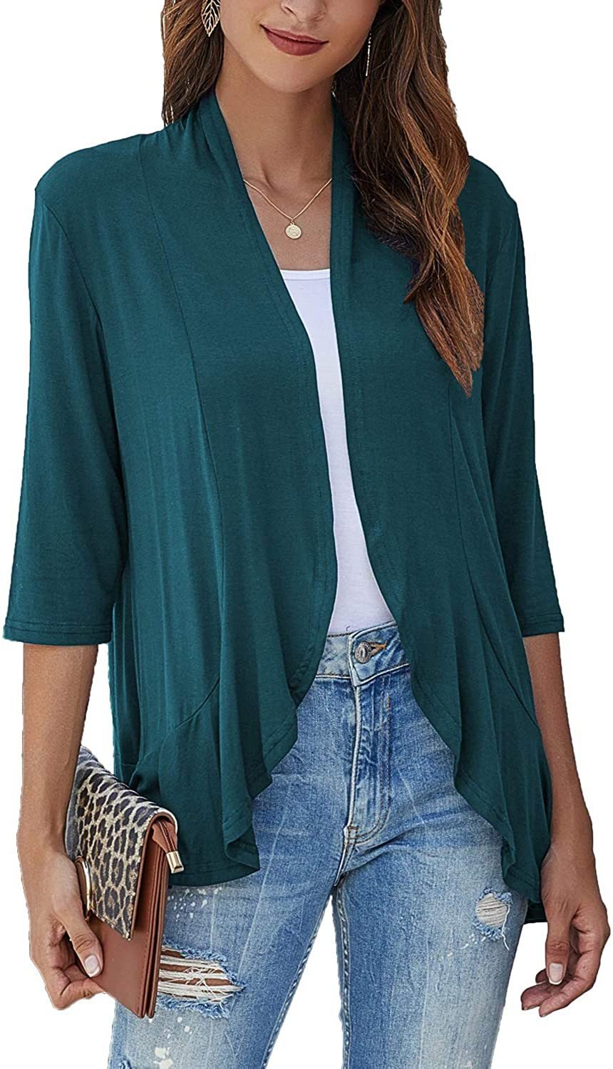 Damen Sommer Cardigan mit Offener Front