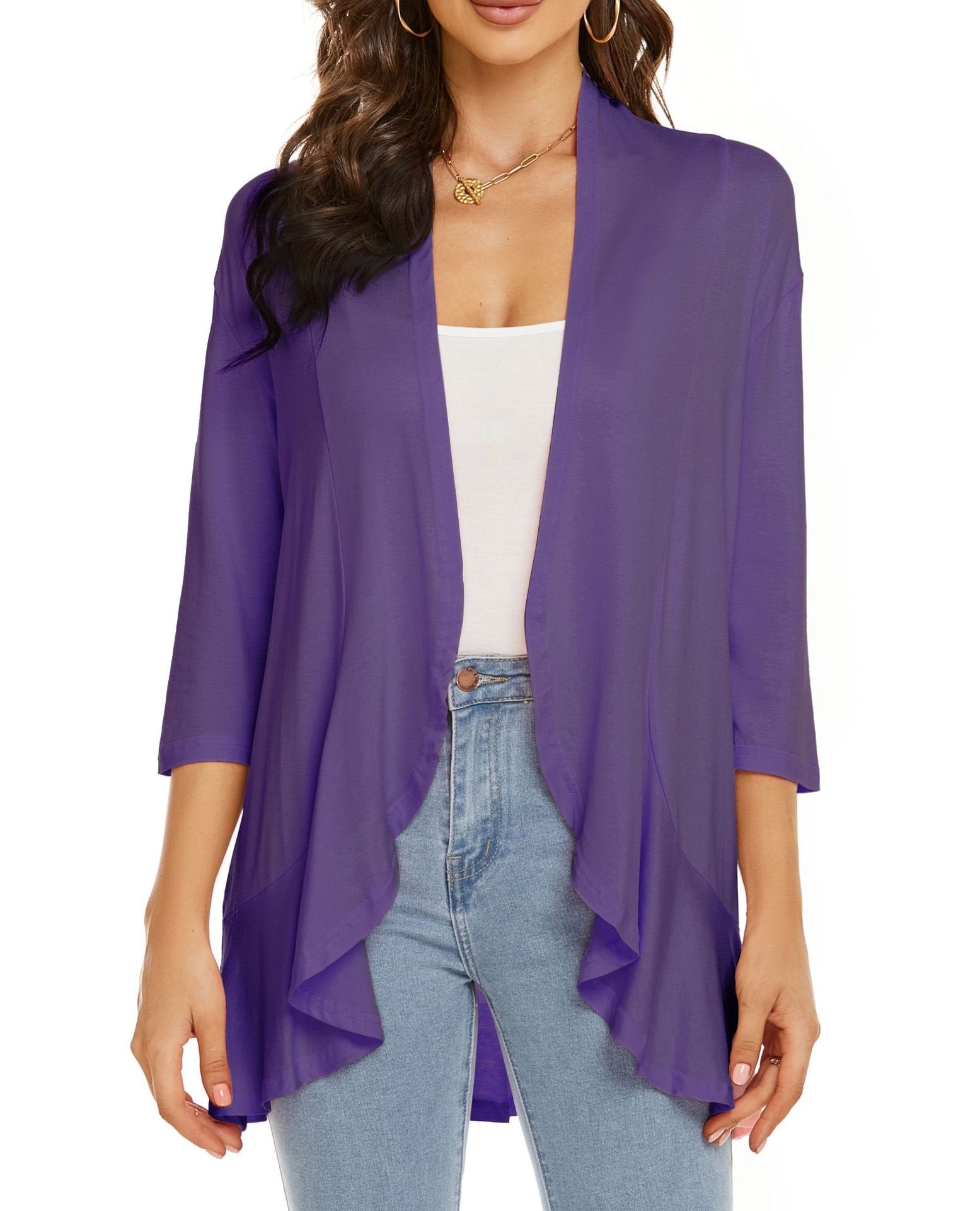 Damen Sommer Cardigan mit Offener Front