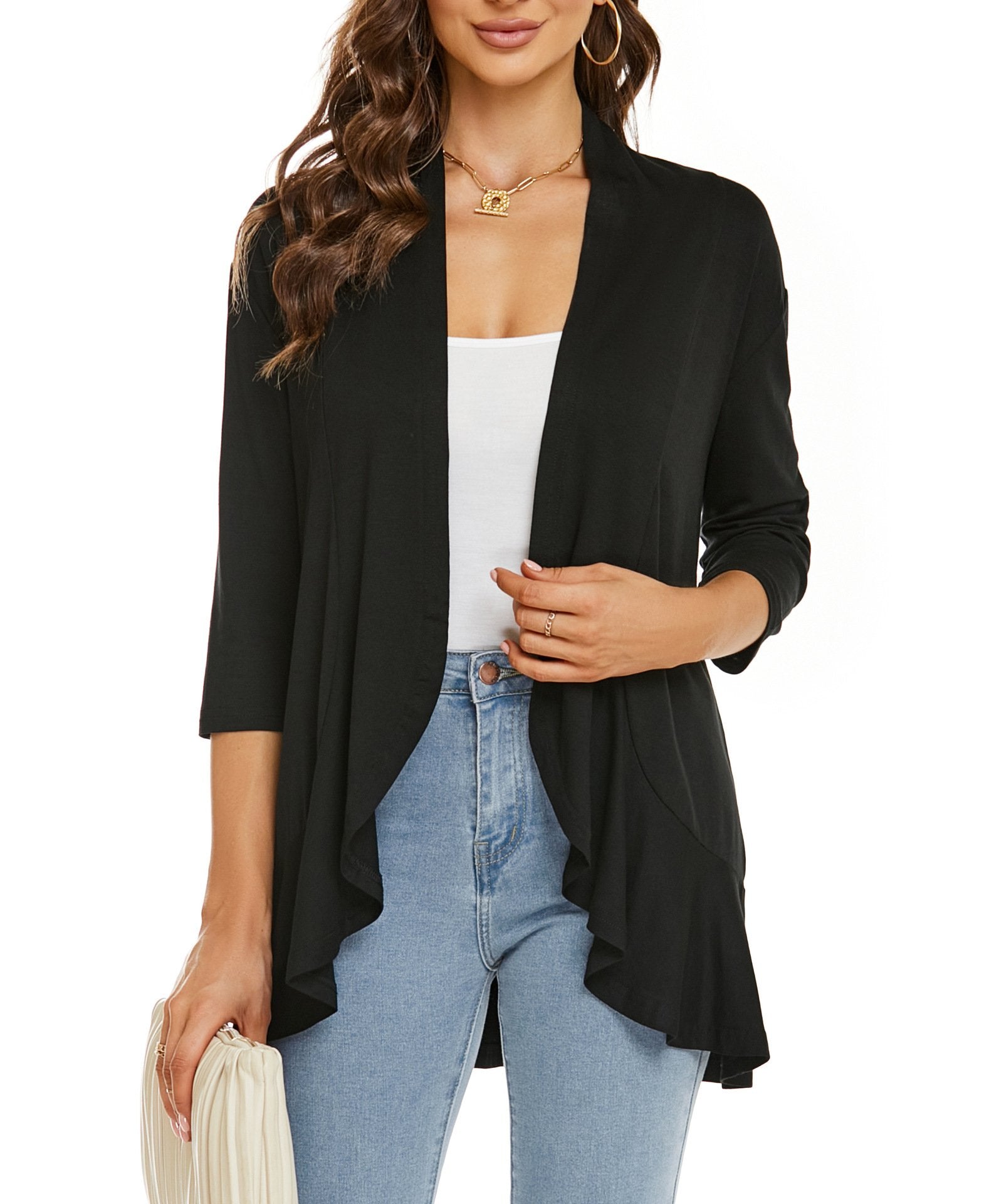 Damen Sommer Cardigan mit Offener Front