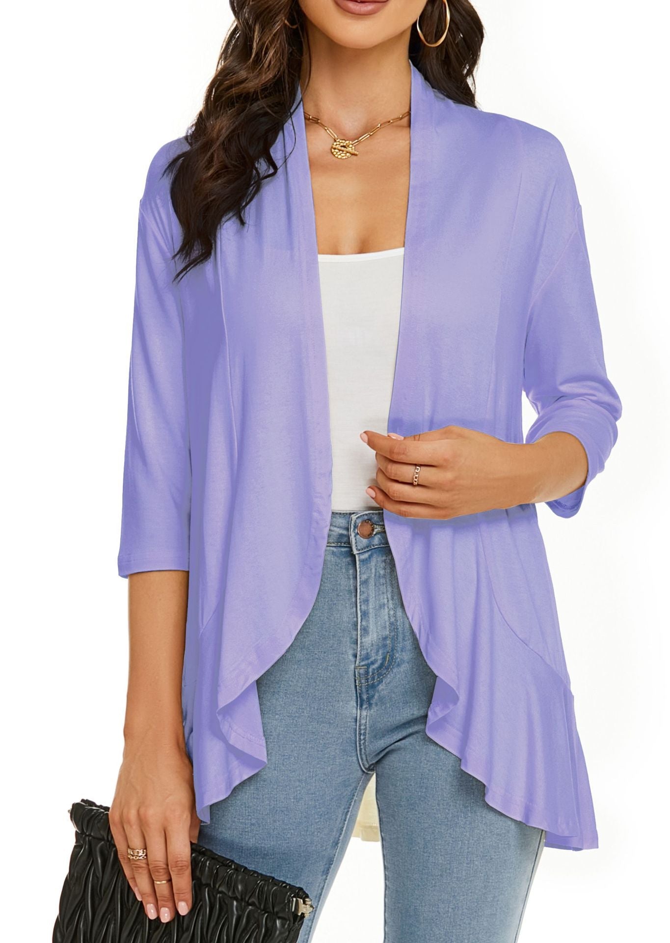 Damen Sommer Cardigan mit Offener Front